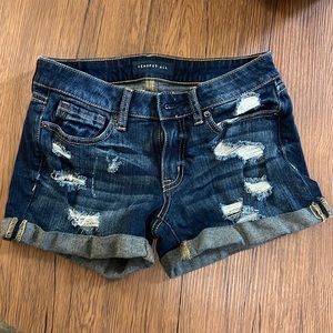 ✨ Aeropostale midi ripped Jean shorts size 0